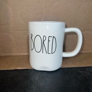 Rae Dunn White BORED Mug